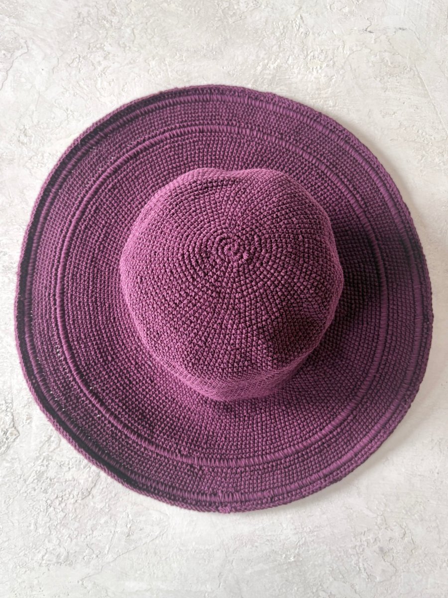 Crochet Cotton Gardening Hat in Dark Plum - Made X Hudson