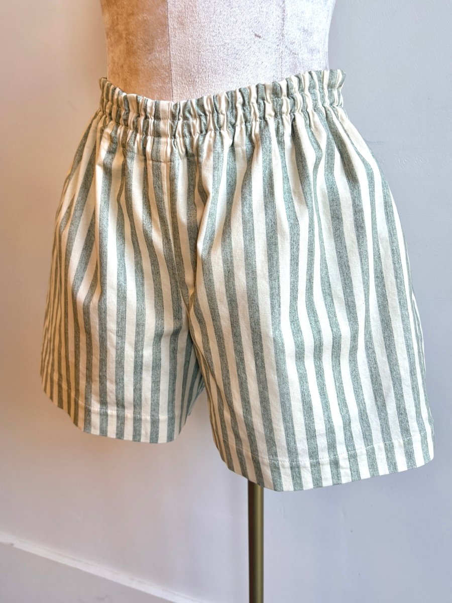 Sage & White Stripe Town Shorts - Made X Hudson