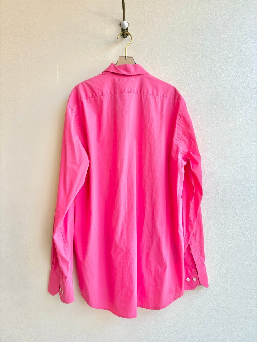 “Jordi” Hot Pink with White Embroidered Spring Onion Shirt (Reworked) - Made X Hudson
