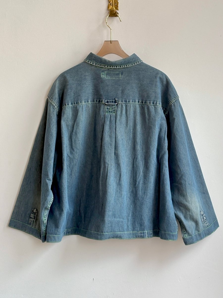 Lime Top - Stitch Denim Shirtjacket (Reworked) - Made X Hudson