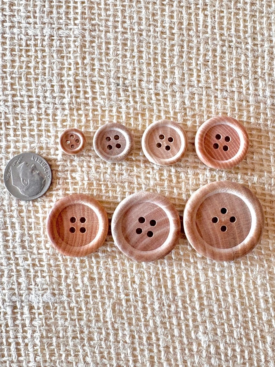 Dark Wood Grain Buttons | 6 pack (Multiple Sizes) - Made X Hudson