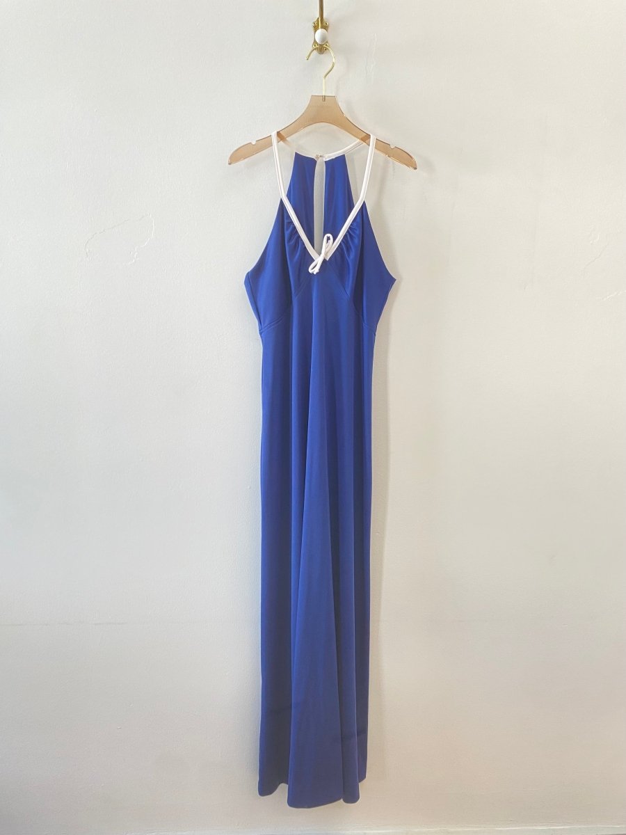 Navy 2 Piece Maxi Dress & Balero Set (Vintage) - Made X Hudson