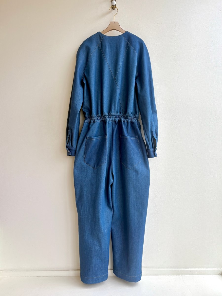 Denim and Gold Stitching Jumpsuit - Made X Hudson