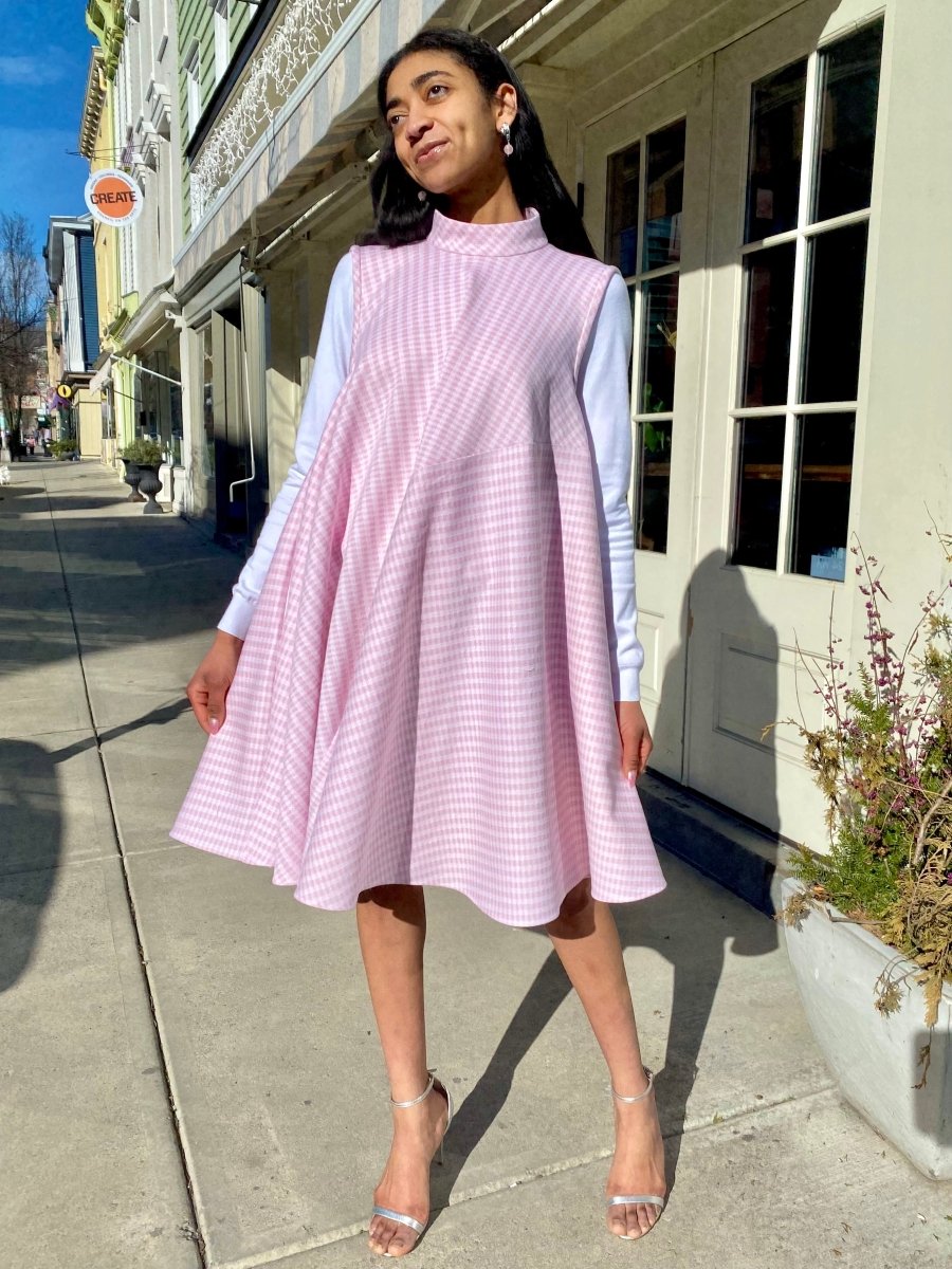 Strolling Tent Dress Slash (Pink Gingham) - Made X Hudson