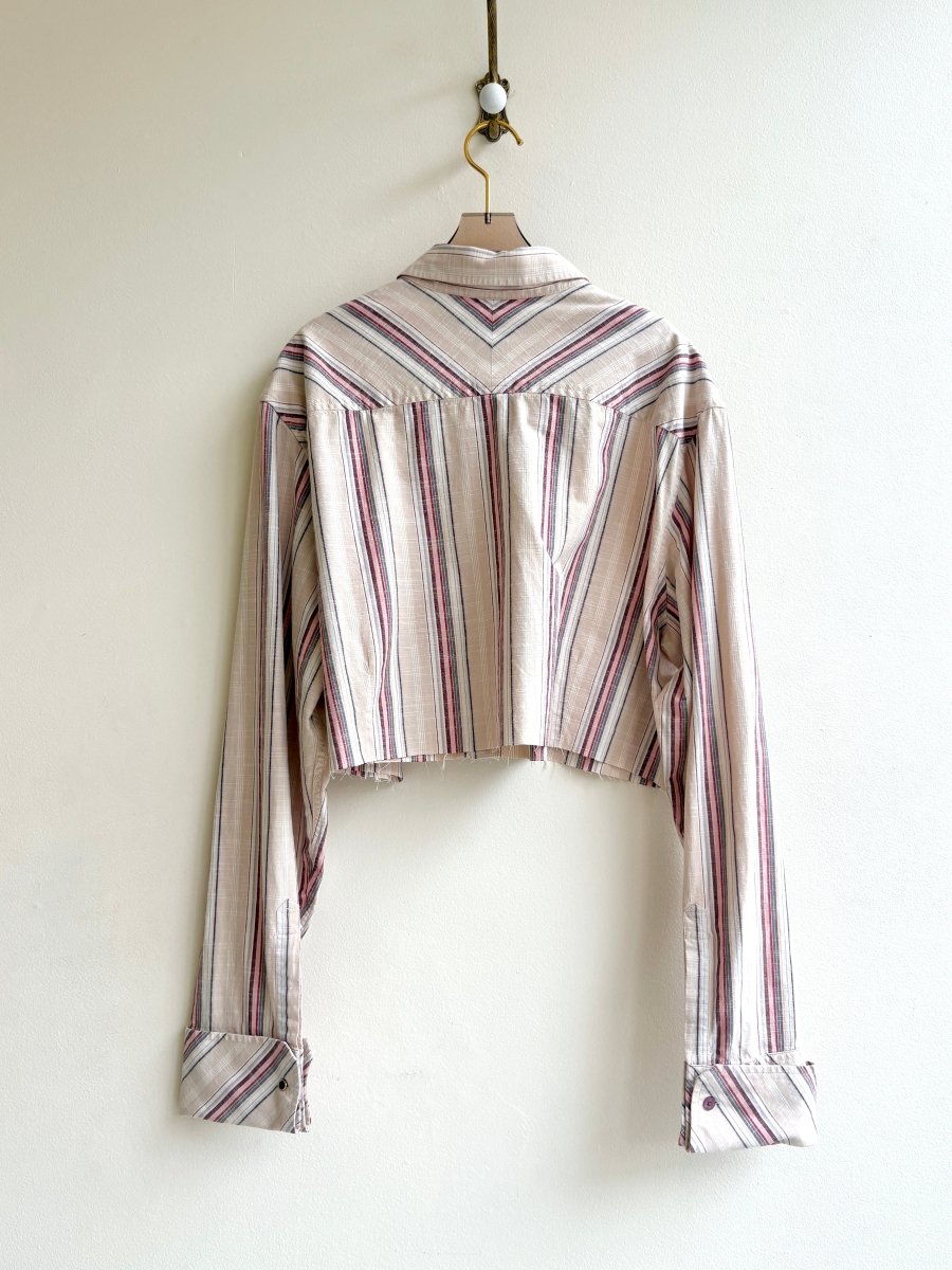 Tan and Pink Annette Crop Top (Reworked) - Made X Hudson