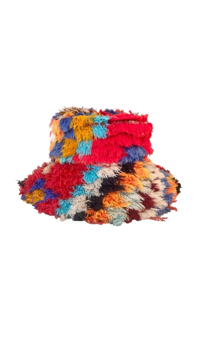 Red Bucket Hat w/ Colors Blue, White, & Orange - Made X Hudson