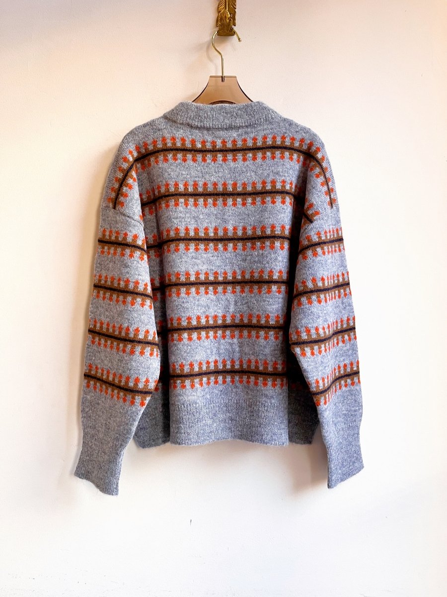 Cornflower + Orange | Vera Fairisle Crew Sweater (Multiple Sizes) - Made X Hudson