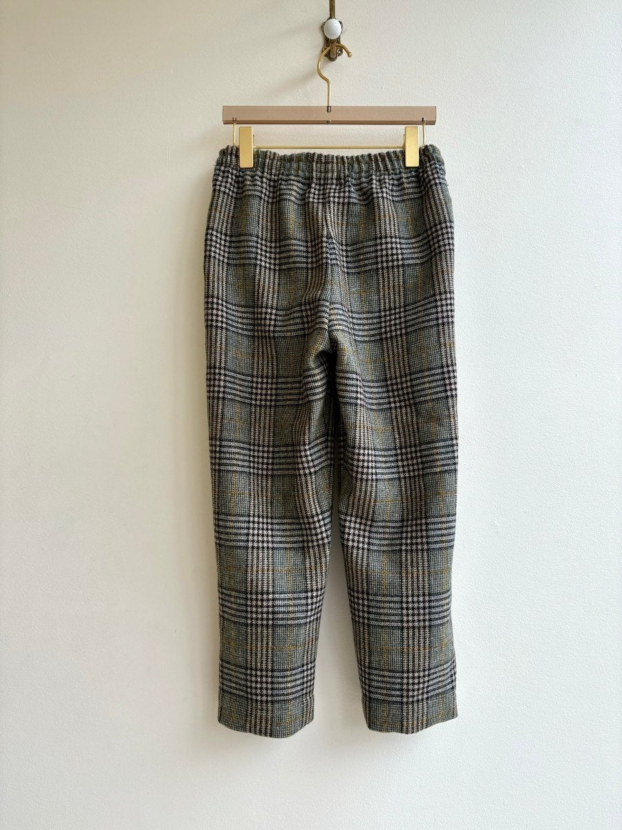 Green Plaid Wool Cropped Joggers - Made X Hudson