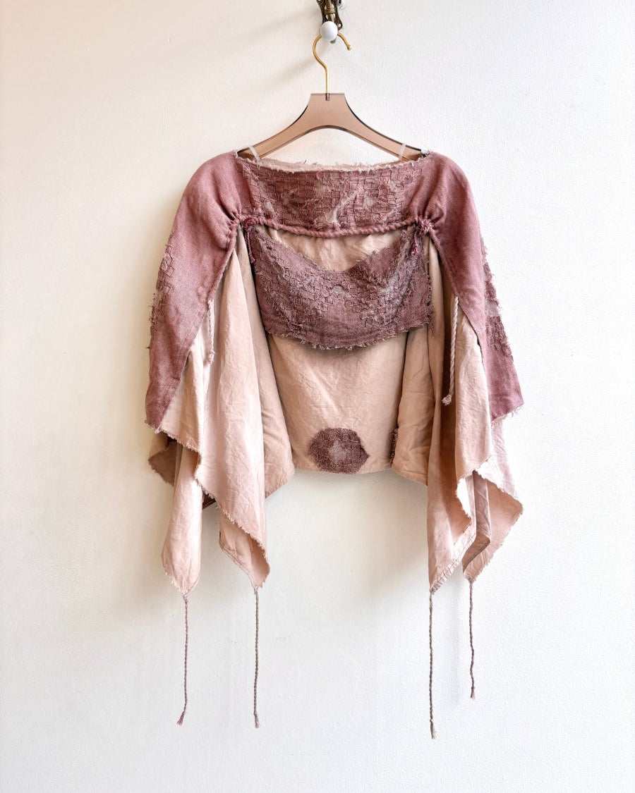 Greek Antiquity Freckle Pattern Top In Linen and Silk - Made X Hudson