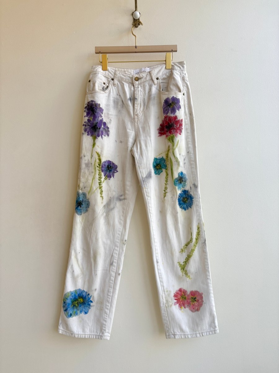 "Angie” Eco Printed Floral Painter Pants | Hand Painted (Reworked) - Made X Hudson