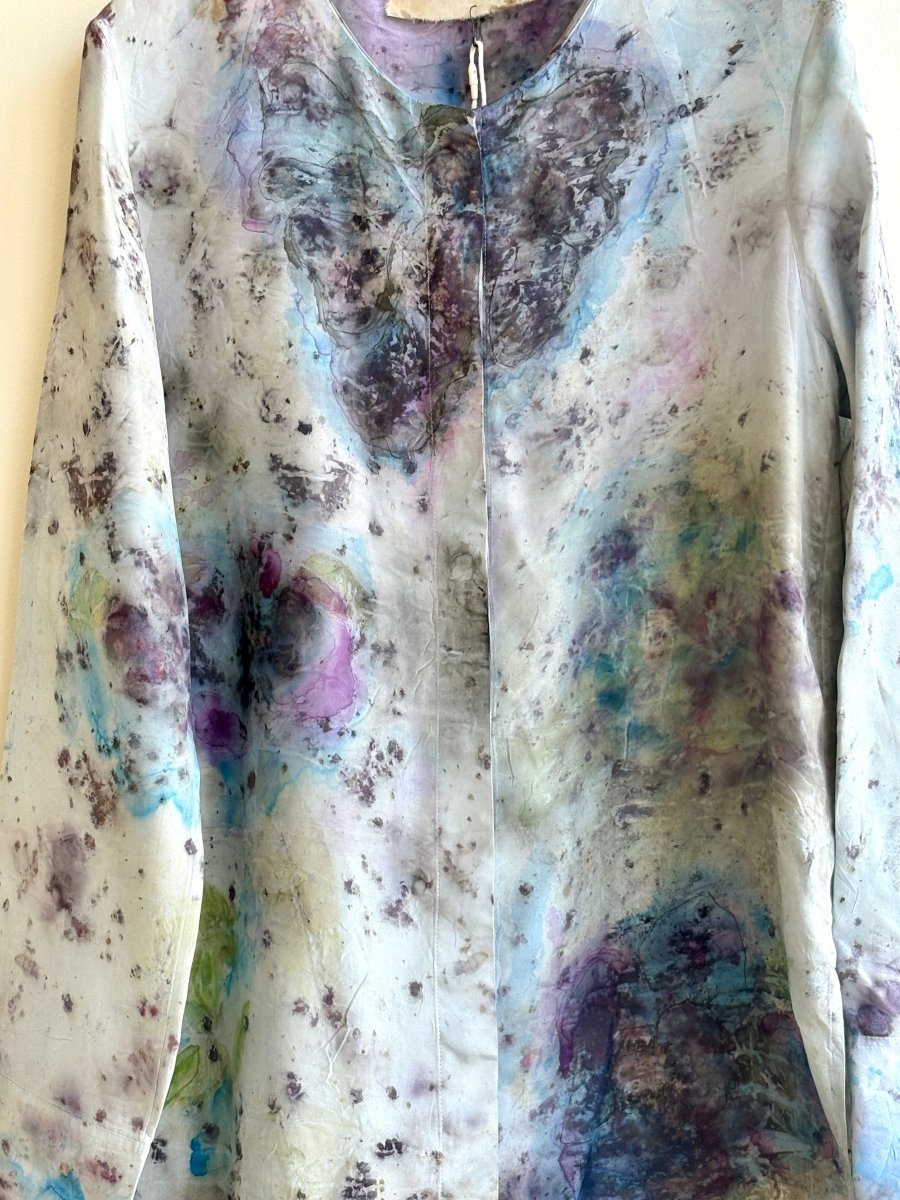 Blue Eco Printed & Hand Drawn Tunic Shirt (Reworked) - Made X Hudson