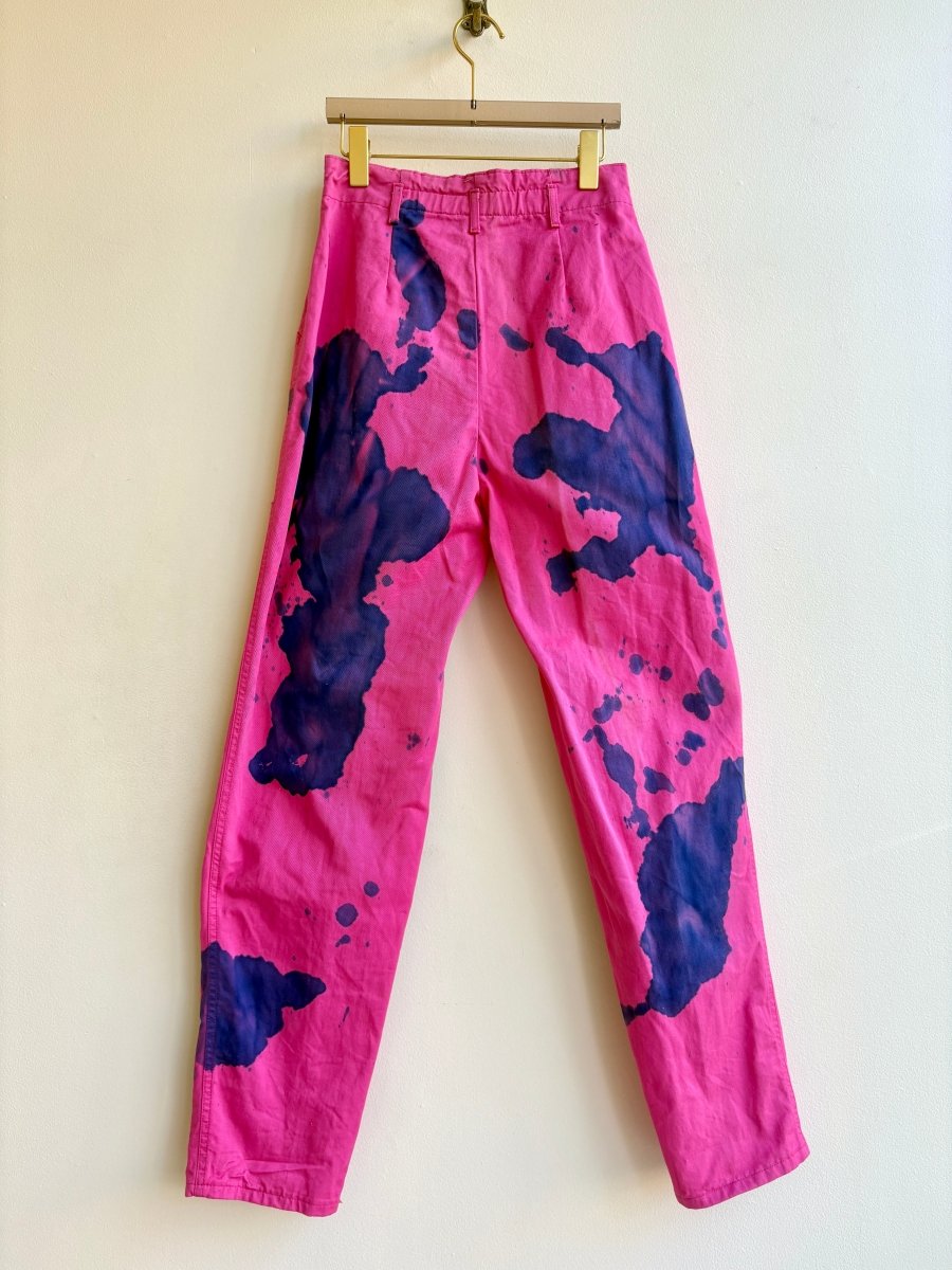 Blue and Pink Cyanotype Splash Pants (Reworked) - Made X Hudson