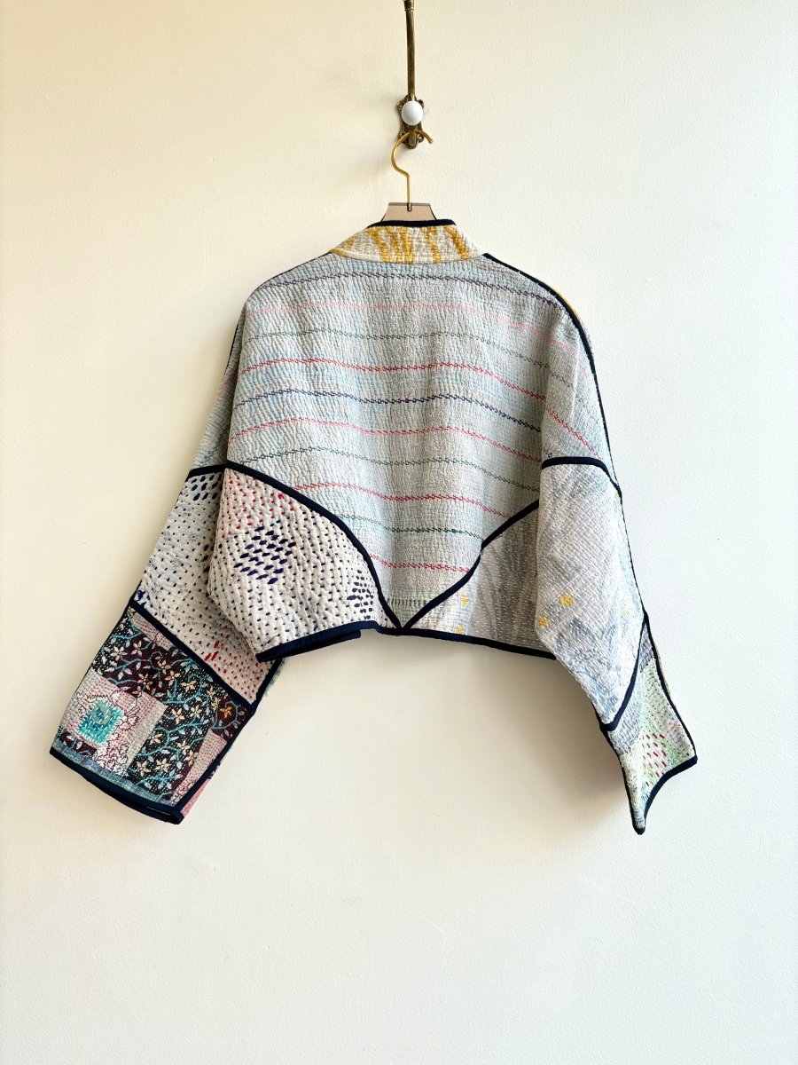 Reversible Kaira Quilted Cropped Jacket in Colors White, Pink, Blue, Green, Orange & Pink, Blue, Red, Tan, White - Made X Hudson