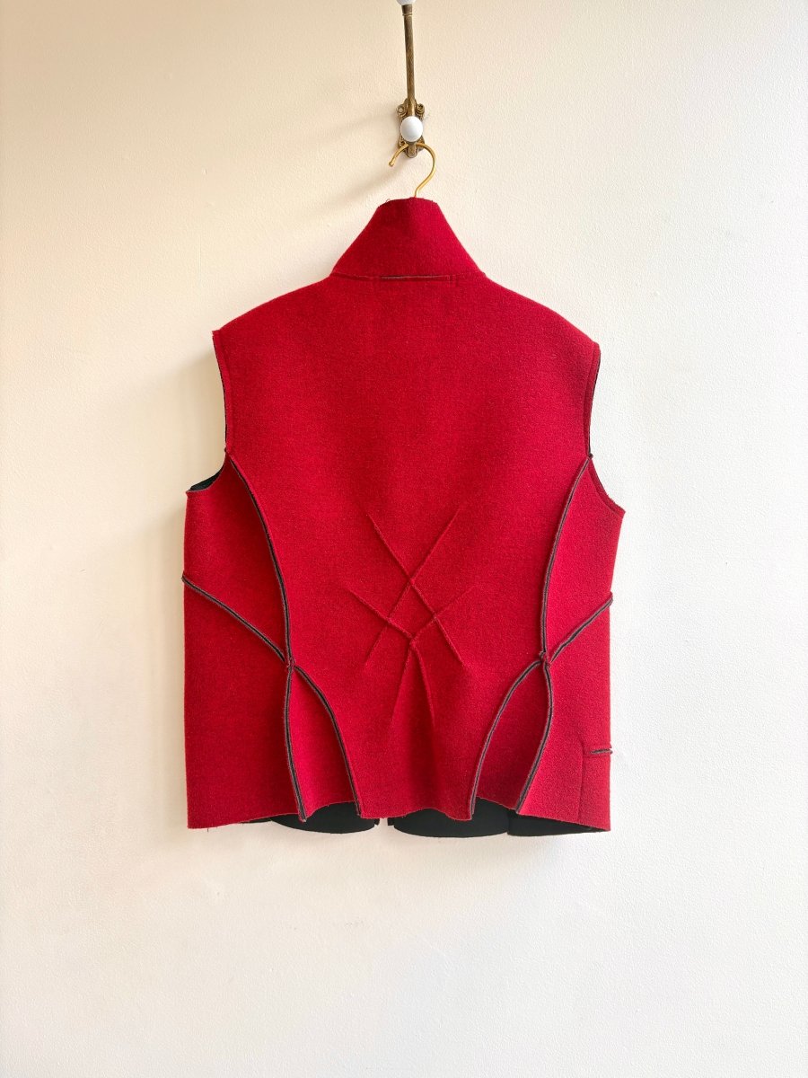 Red Wool Vest | W Vest 2T - Made X Hudson