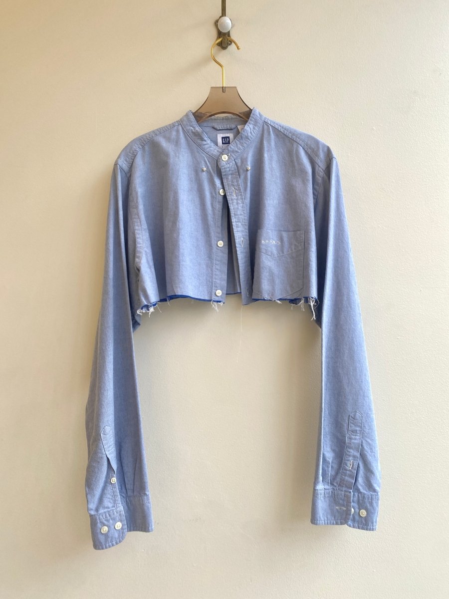 Blue Hand - Beaded Pearl Annette Crop Top (Reworked) - Made X Hudson