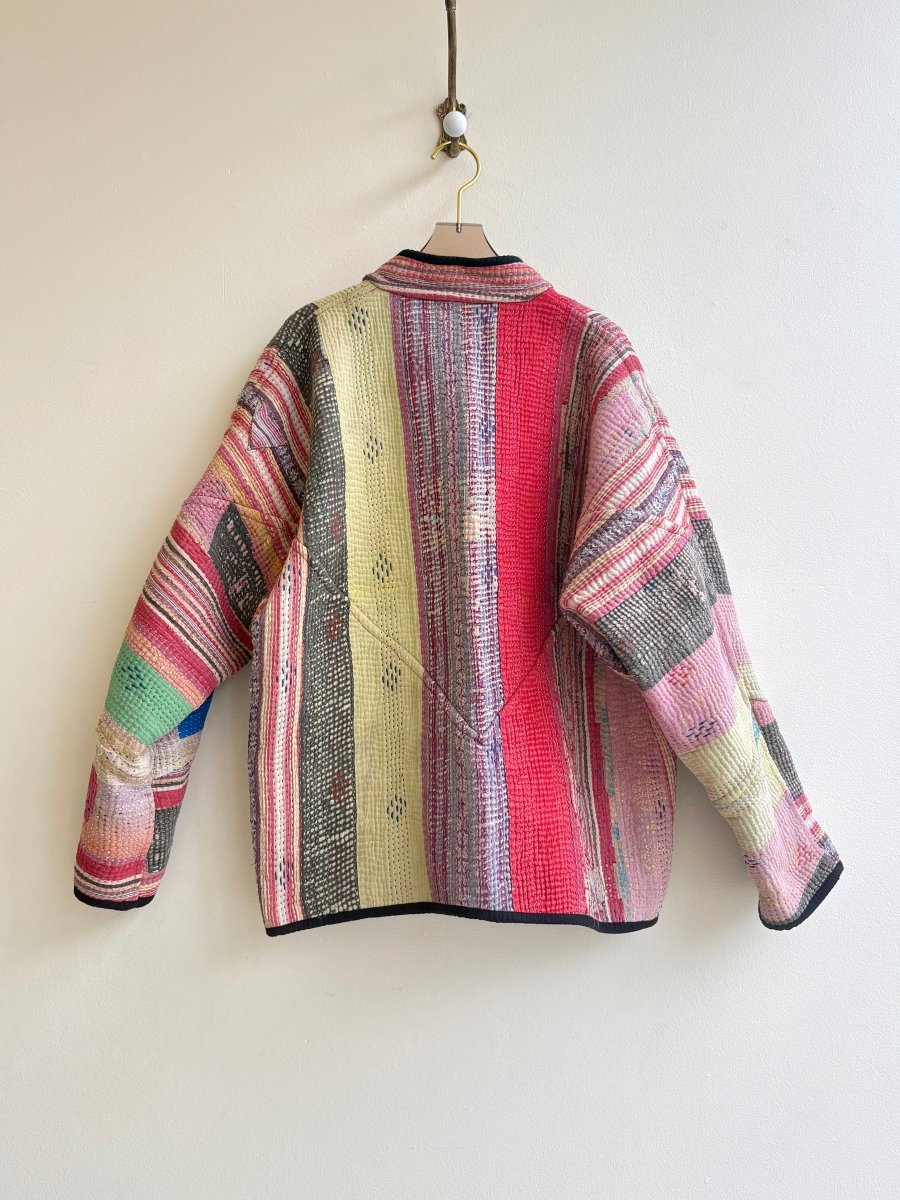 Ladhiya Quilted Jacket in Colors Pink, Tan, Blue, Yellow, Lavender, Orange & Pink, Yellow, Seafoam, Blue, Orange - Made X Hudson