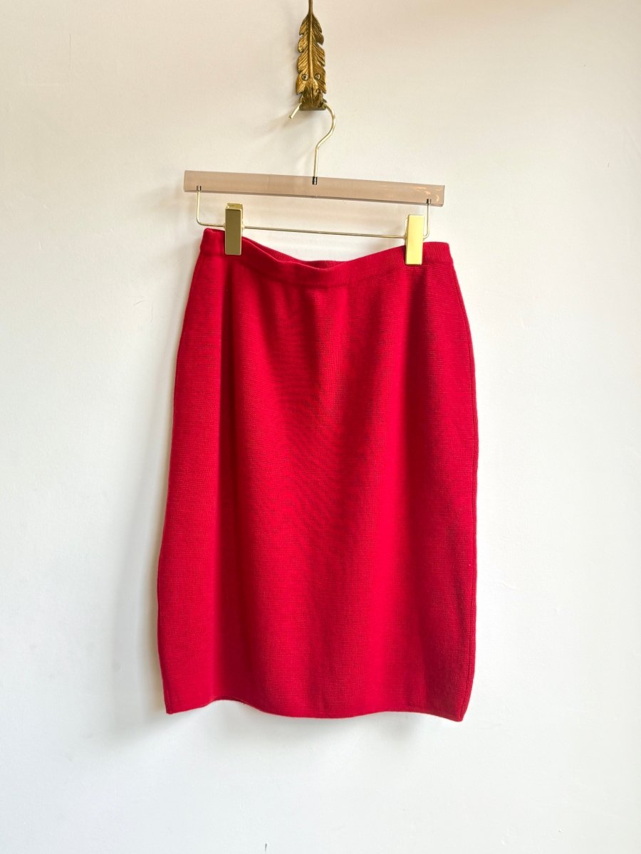 Courreges Paris | Cherry Red Knit Skirt (Vintage) - Made X Hudson