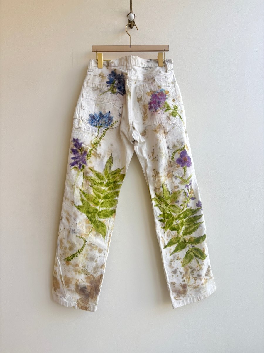 “Connie” Eco Printed Floral Painter Pants | Hand Painted (Reworked) - Made X Hudson