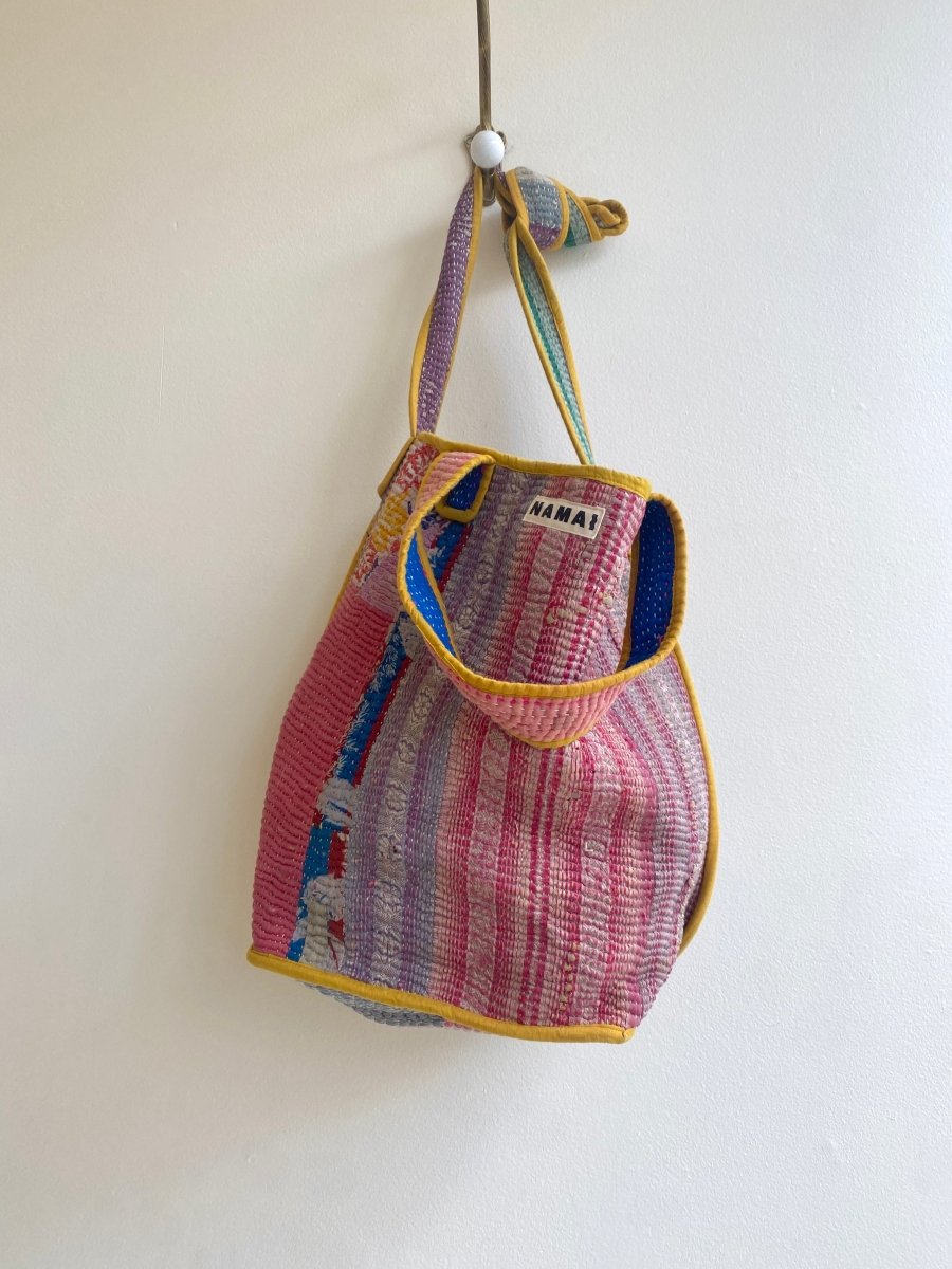 Reversible Xoti II Tote Bag in Colors Blush, Lavender, & Purple, Green - Made X Hudson