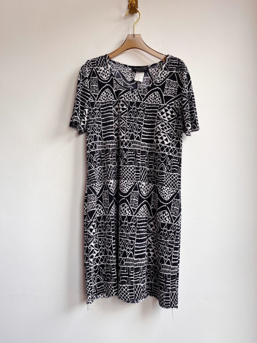 Connected Apparel | Black Accordian Mini Dress (Vintage) - Made X Hudson