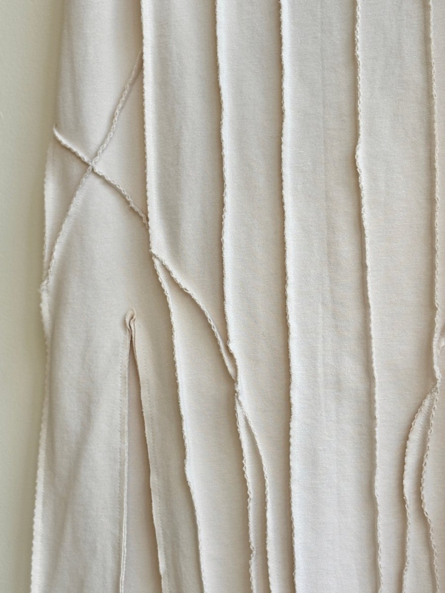 Cream Knit Rayon & Nylon Bell Skirt - Made X Hudson