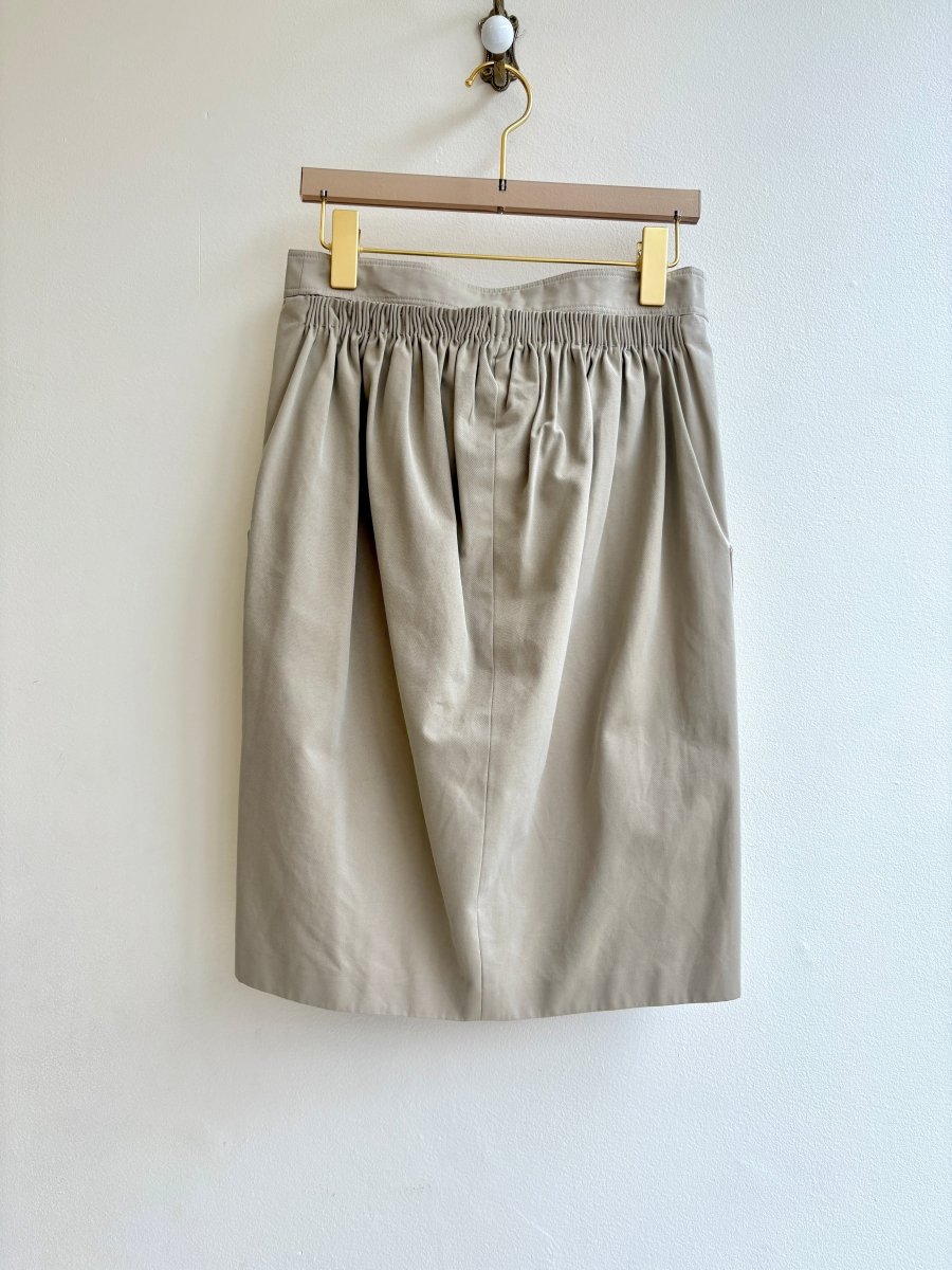 Calvin Klein | Beige Pencil Skirt w/ Bow Belt (Vintage) - Made X Hudson