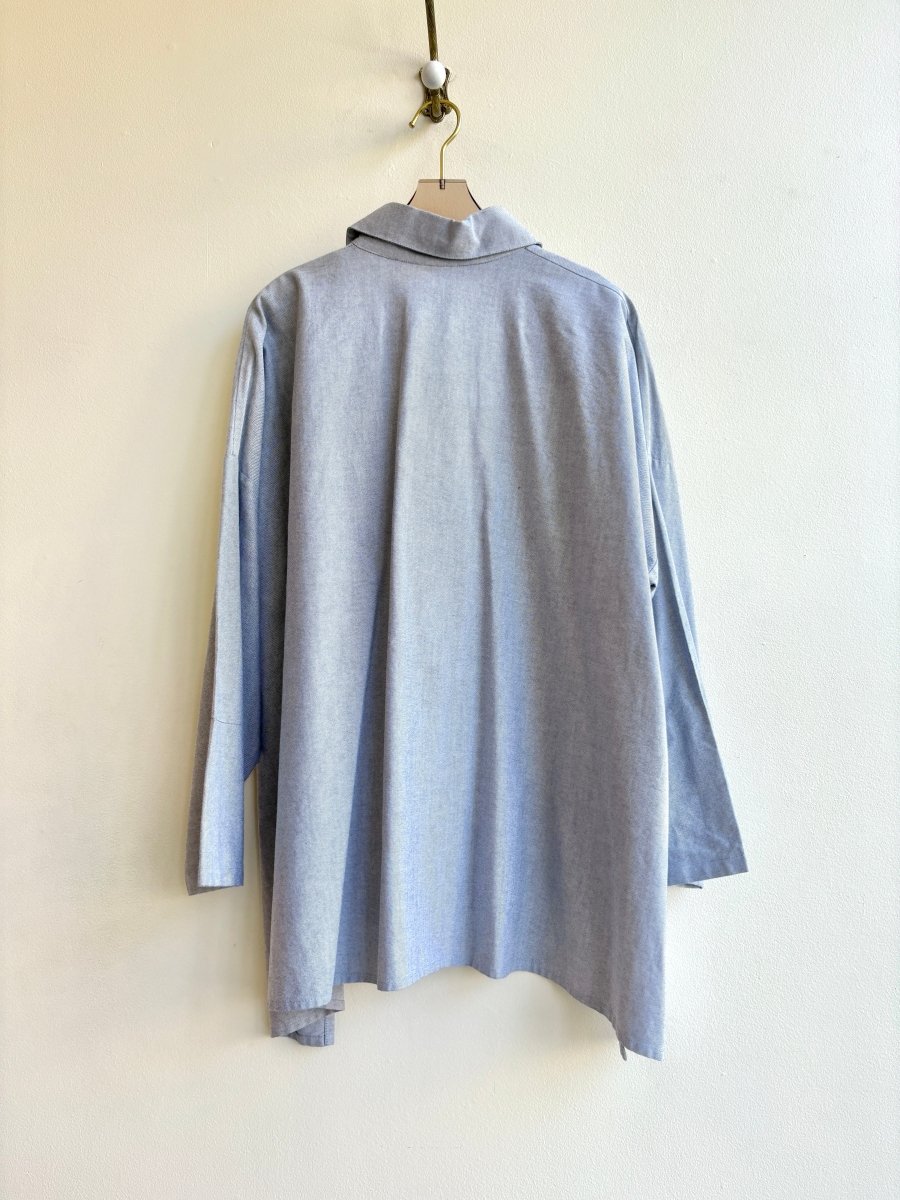 PLANET | Grey Cotton Blouse With Metal Buttons (Vintage) - Made X Hudson