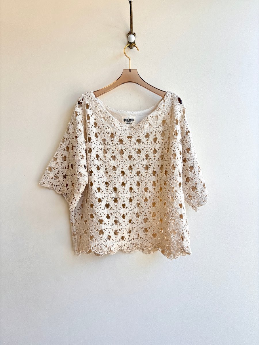 Ivory Lace 3/4 Sleeve Box Top - Made X Hudson