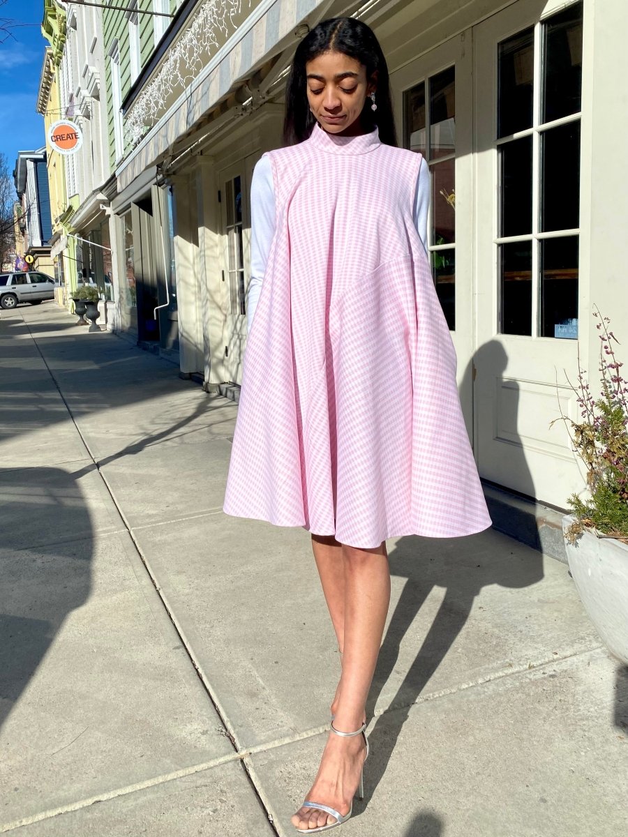 Strolling Tent Dress Slash (Pink Gingham) - Made X Hudson
