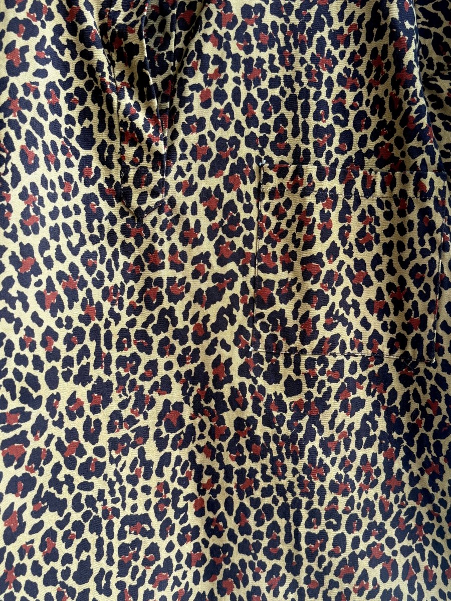 Cotton Blend Leopard Print Short Sleeve Shirt - Made X Hudson