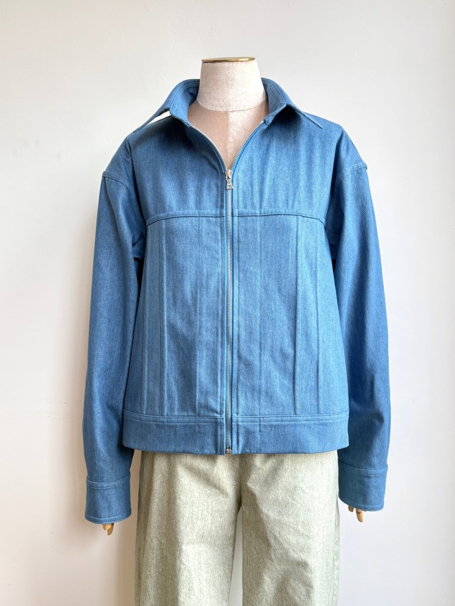 Light Denim Zip - up Leisure Jacket - Made X Hudson