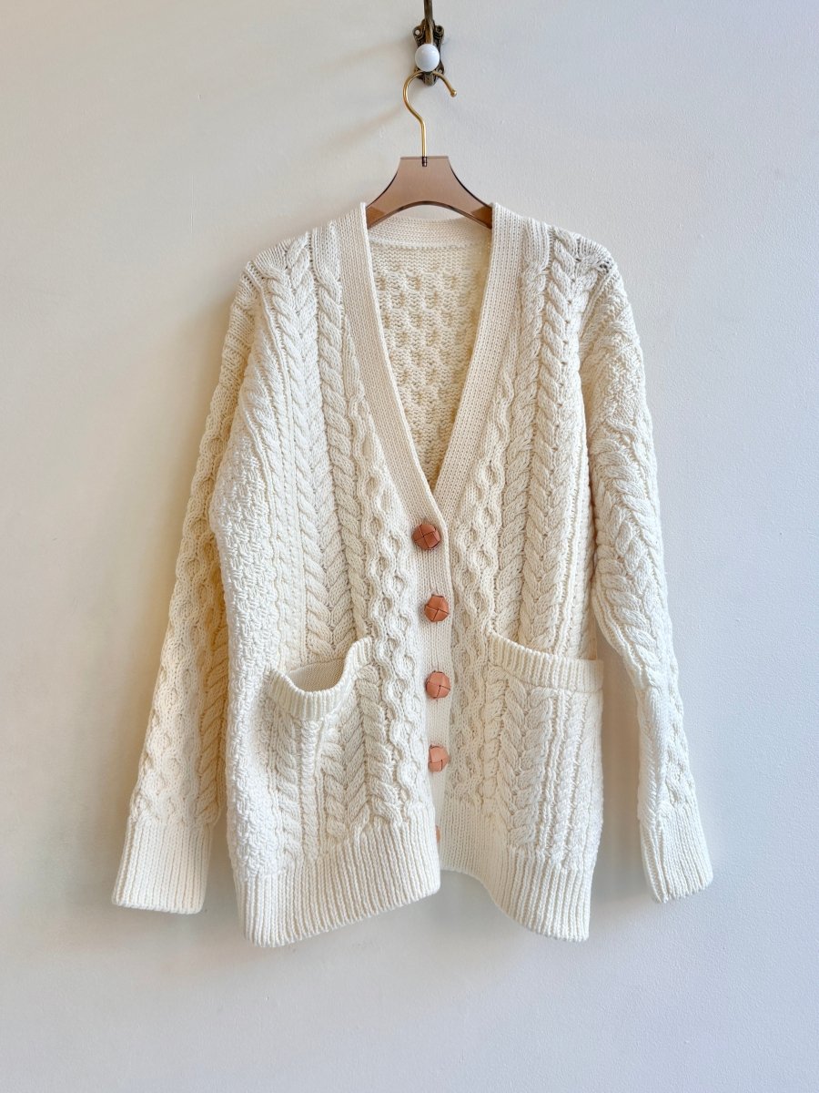 Aran Cardigan in Cream - Made X Hudson