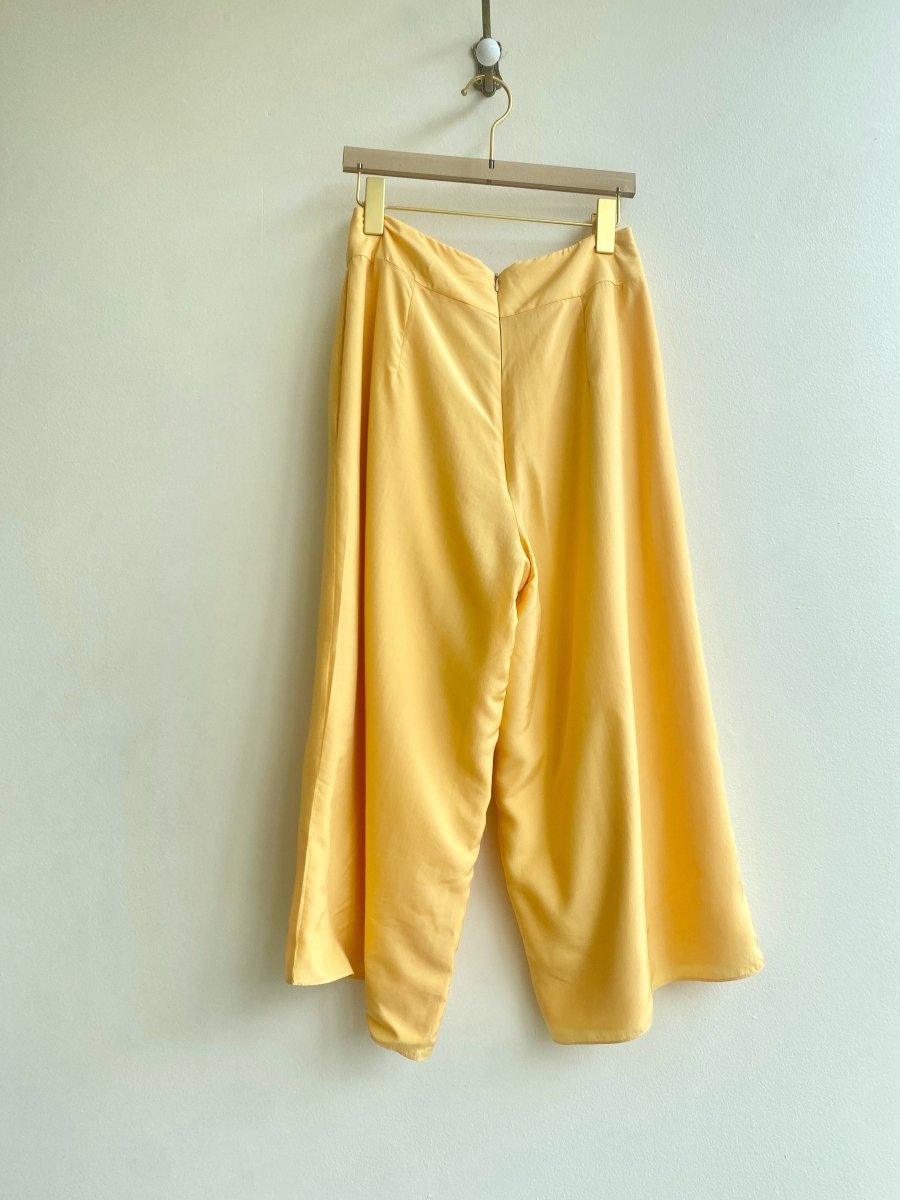 Silk Tangerine Culottes w/ Tucks - Made X Hudson