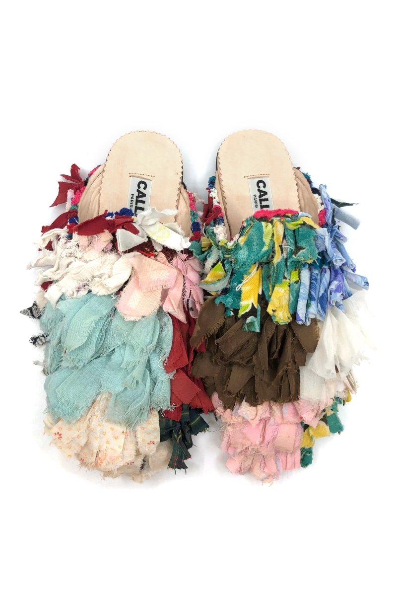 Niki Babouche “Genevieve” Flats In Colors Blue, White, Brown, Red, Pale Pink, & Cream (Size 38) - Made X Hudson