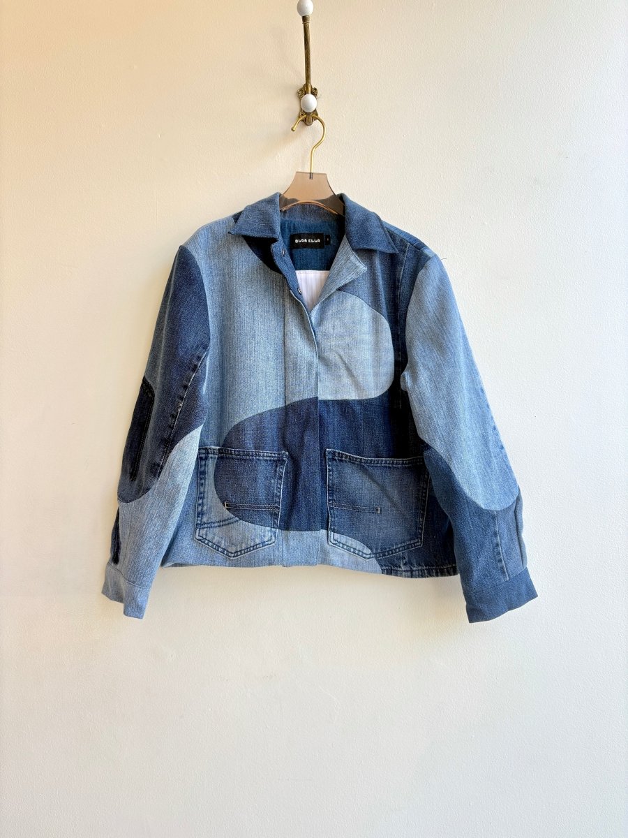 Two - Toned Wave Denim Jacket - Made X Hudson
