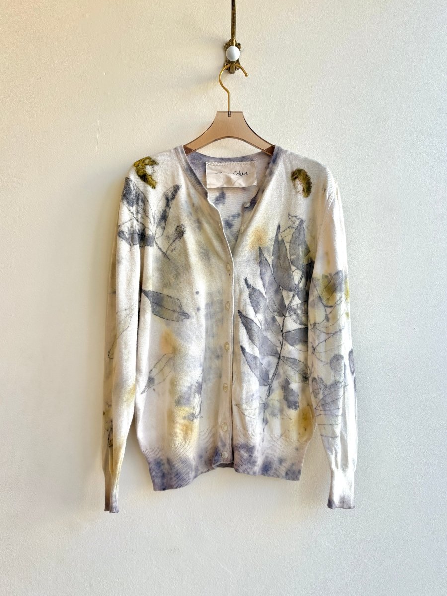 Eco Printed Cotton Button Down Cardigan (Reworked) - Made X Hudson