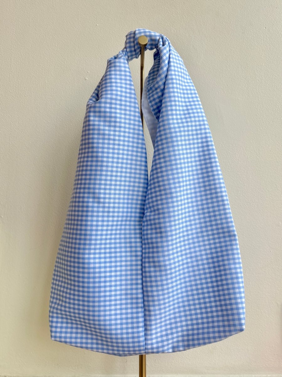 The Knot Tote in Blue and White Gingham - Made X Hudson
