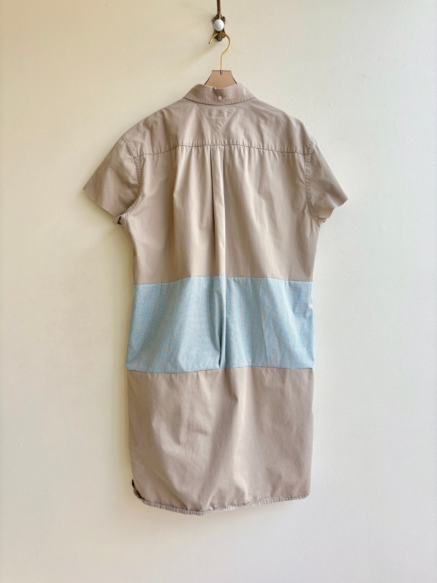 Brown & Green Plaid Short Sleeve Des Dress (Reworked) - Made X Hudson
