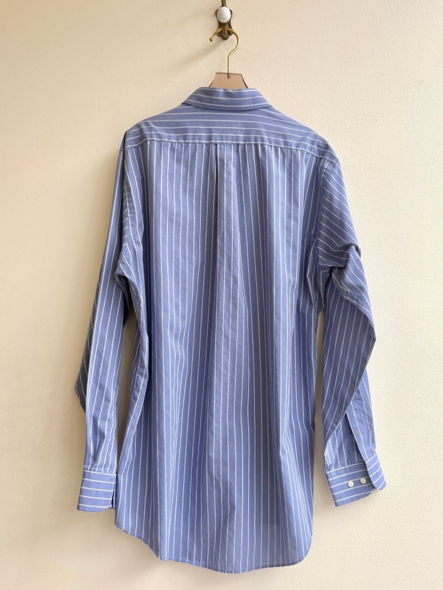 “Andy” Dusty Blue & White Stripe Radish Pocket Print (Reworked) - Made X Hudson