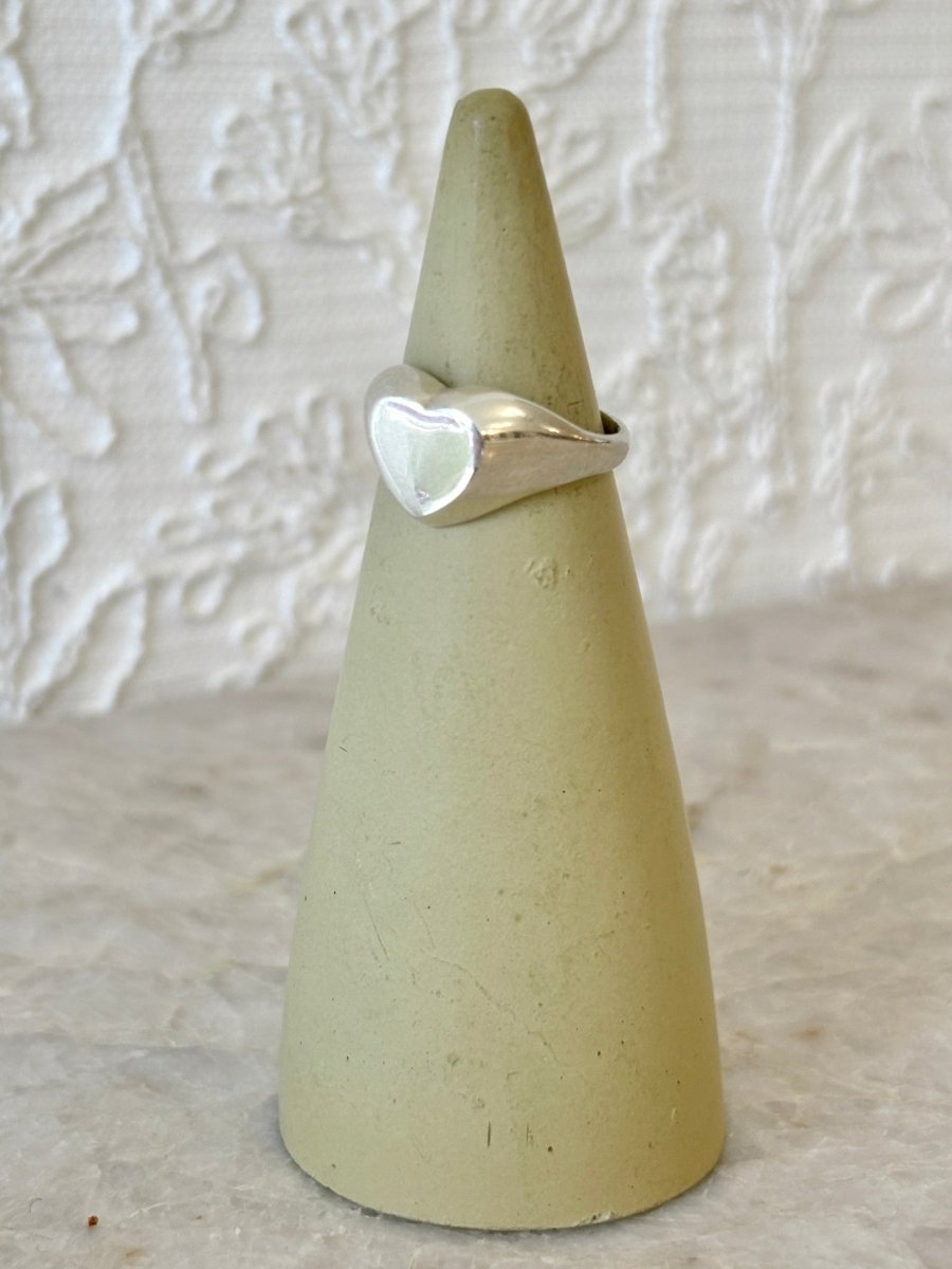 Sterling Silver Heart Signet Ring (Vintage Mold) - Made X Hudson