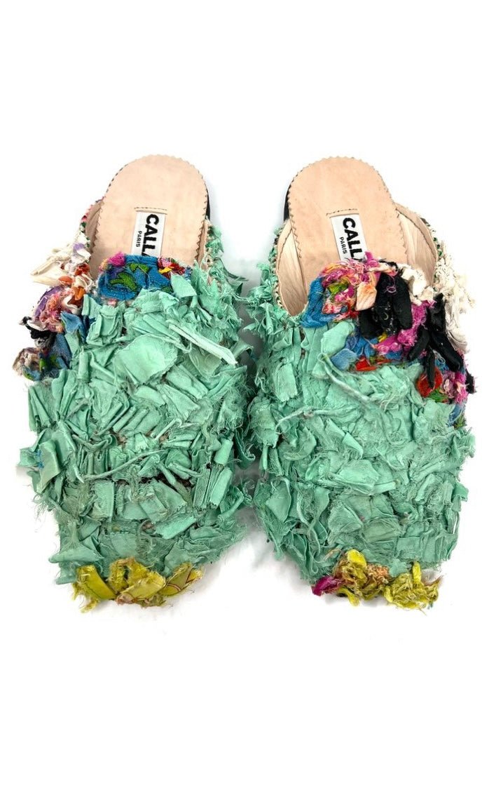Niki Babouche “Shifu” Flats In Colors Mint & Chartreuse (Size 41) - Made X Hudson
