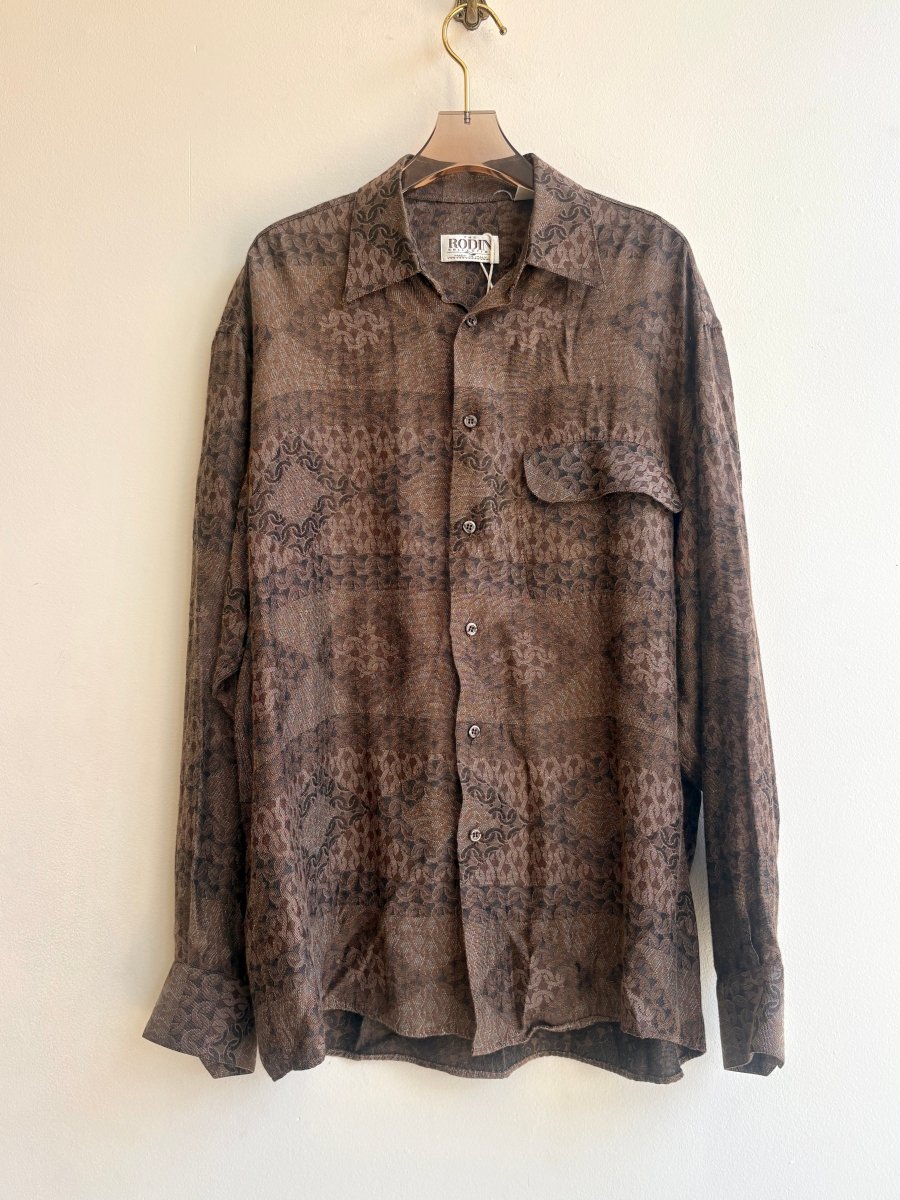 Rodin | Brown Knit Pattern Button Down (Vintage) - Made X Hudson