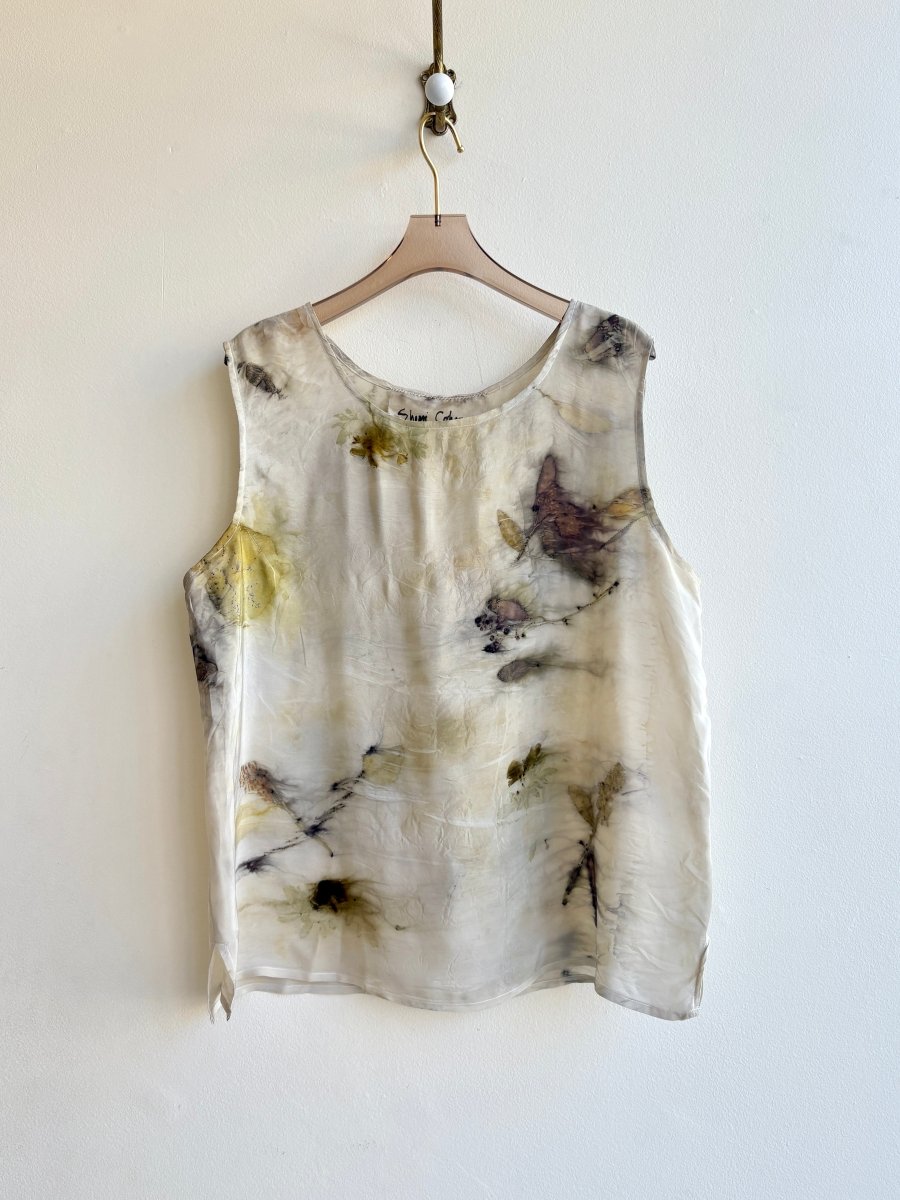 Yellow & Cream Botanically Printed Tank Top (Reworked) - Made X Hudson