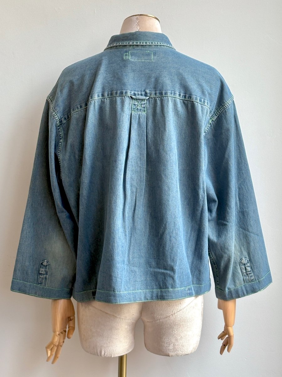 Lime Top - Stitch Denim Shirtjacket (Reworked) - Made X Hudson