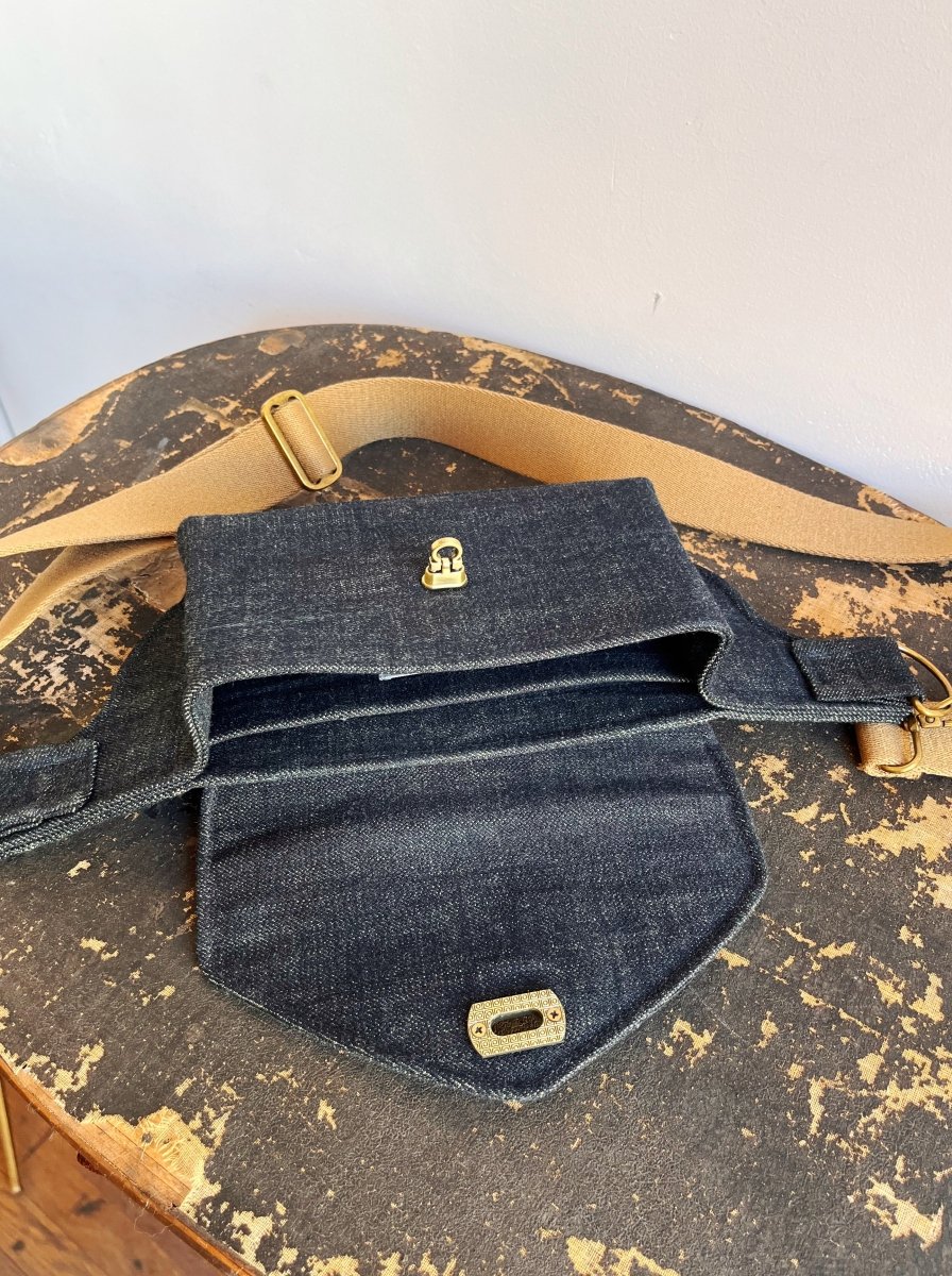 Cross - Body Bag in Steel Blue Denim - Made X Hudson