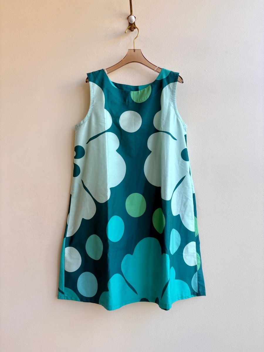 Teal Pareo Print Sleeveless Baby Doll Dress - Made X Hudson
