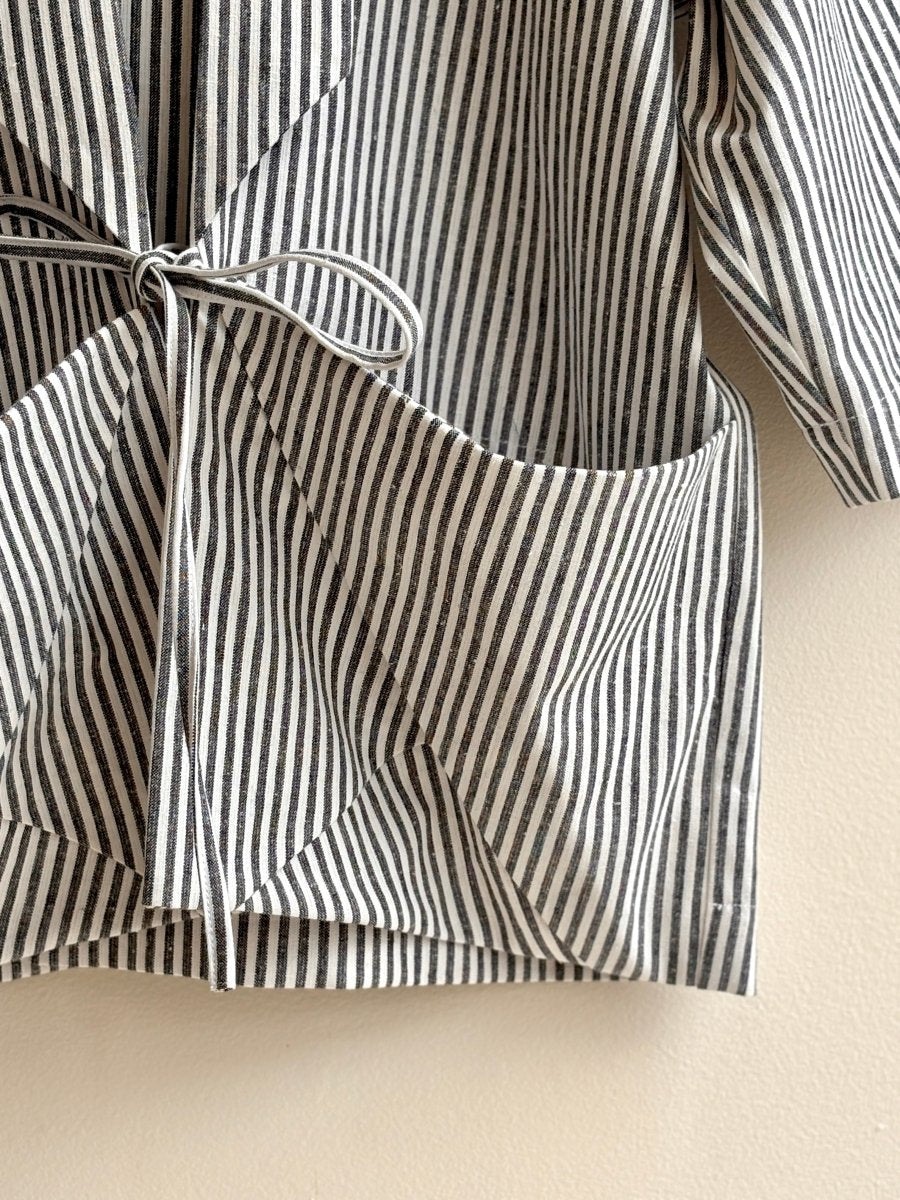 Black & White Striped Chore Jacket - Made X Hudson