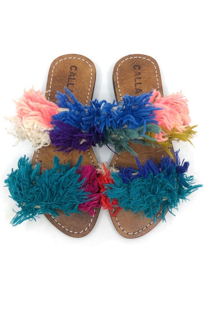Hali Sandals “Erica” In Colors Teal, Peach, & Blue (Size 37) - Made X Hudson