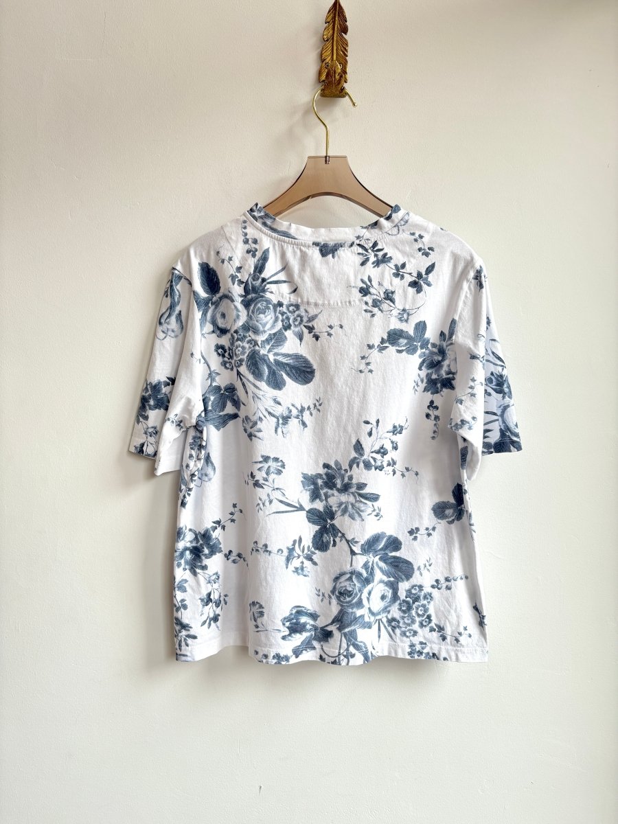 Erdem | Slate Blue Floral Print T Shirt (Vintage) - Made X Hudson