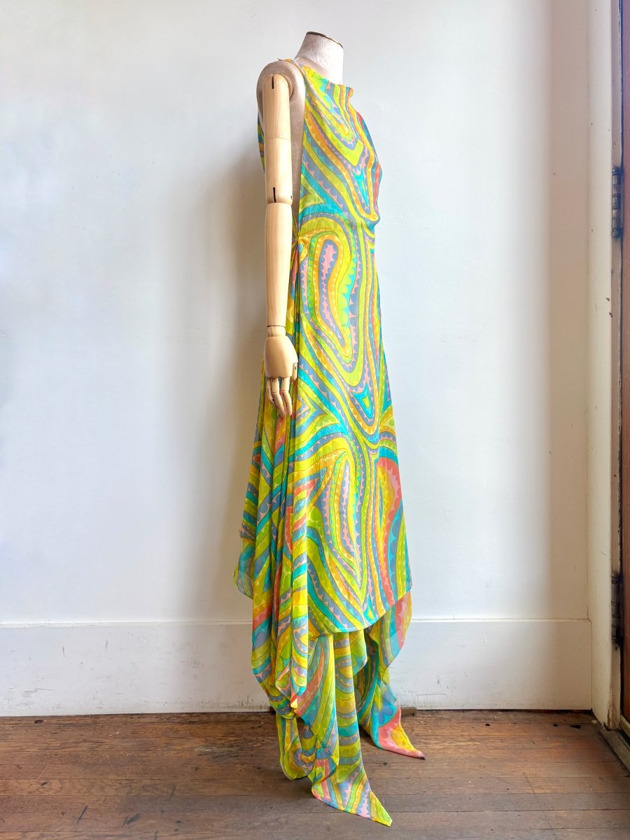 Zero - Waste Dress in Neon Colors Groovy Swirl - Made X Hudson